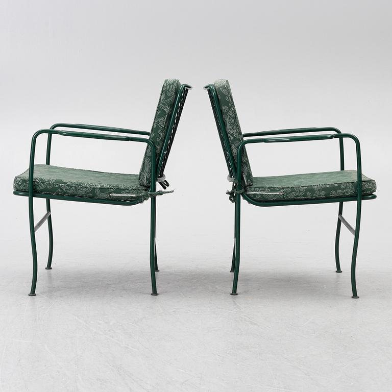 Josef Frank, a pair of model 591 steel tube armchairs, Firma Svenskt Tenn, Sweden.