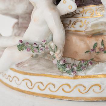 A porcelain figurine group, Meissen-like mark, early 20th century.