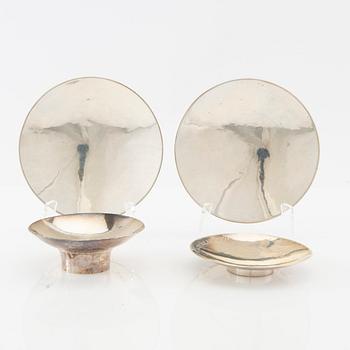 Bowls/dishes 4 pcs silver Håbe Gothenburg 1930s.