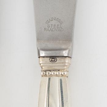 Johan Rodhe, knivar, 6 st, sterlingsilver, "Konge/Acorn", Georg Jensen, Danmark, efter 1945.