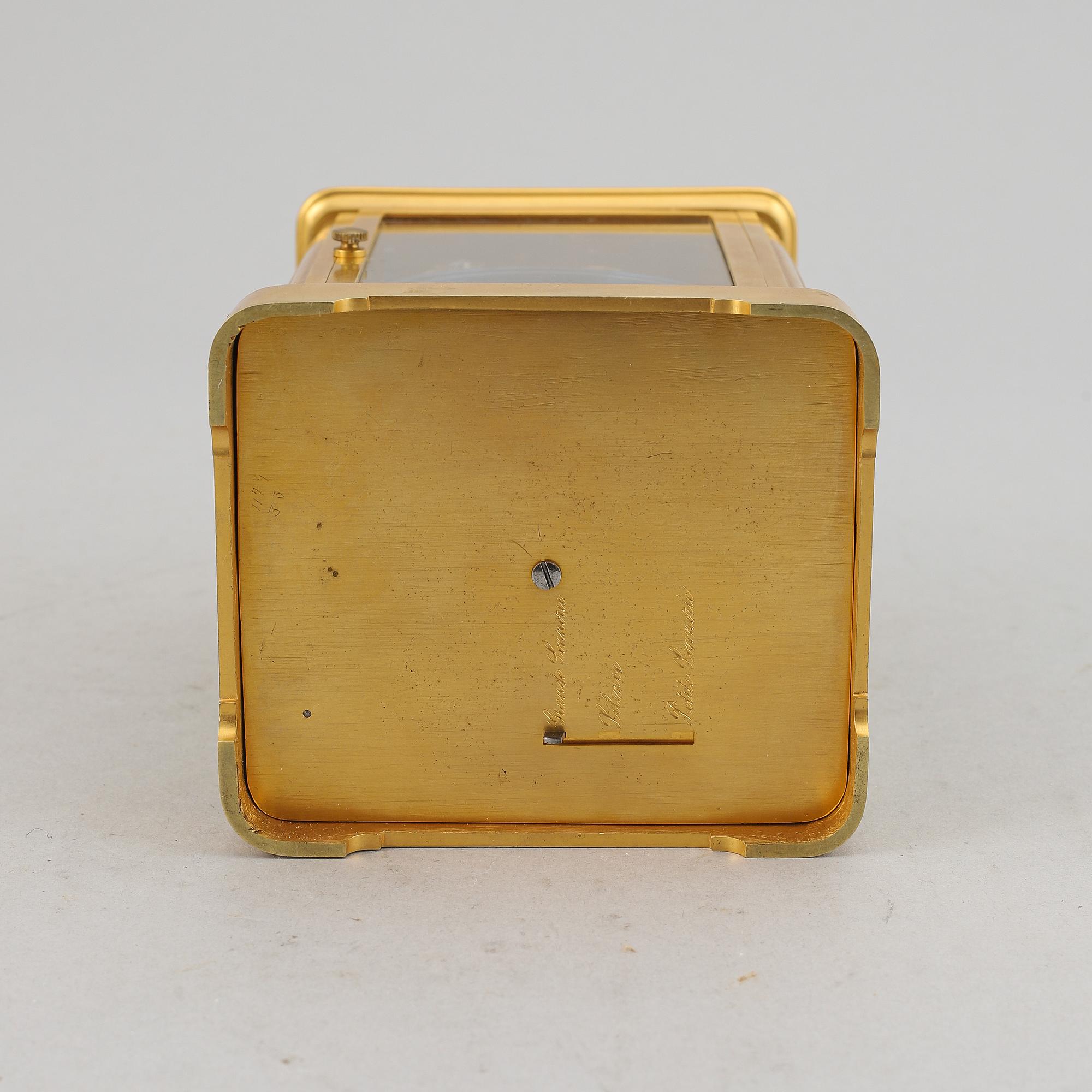 A Linderoth carriage clock, Stockholm, early 20th Century.