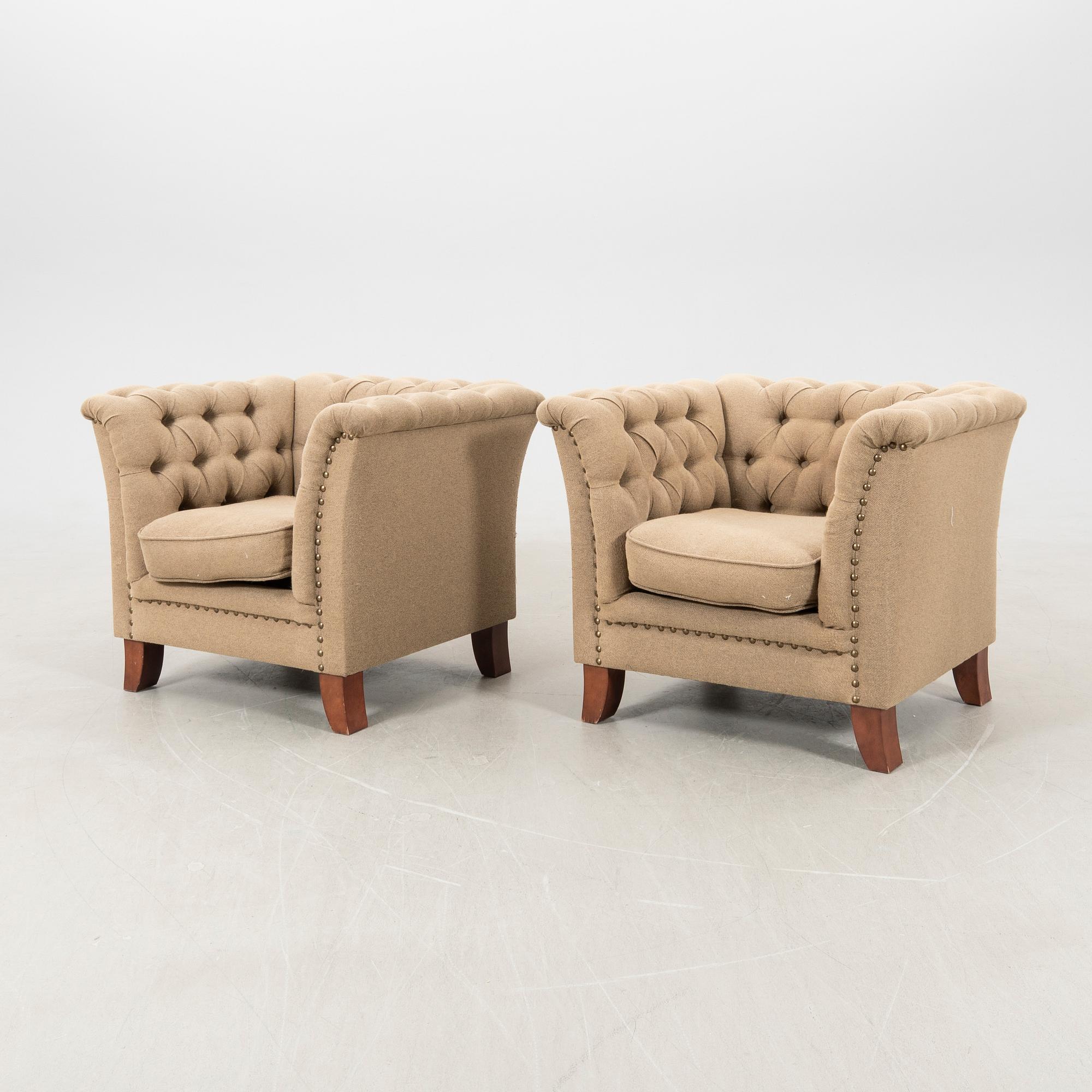 Armchairs 1 pair, late 20th century.