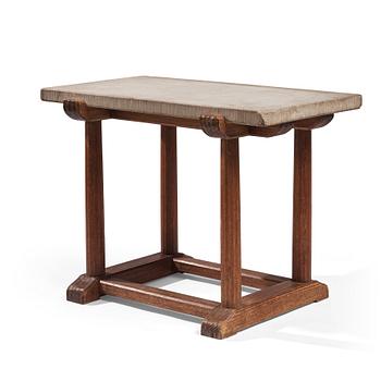 265. Axel Einar Hjorth, a stained pine and limestone top "Sandhamn" table, Nordiska Kompaniet, Sweden 1931.