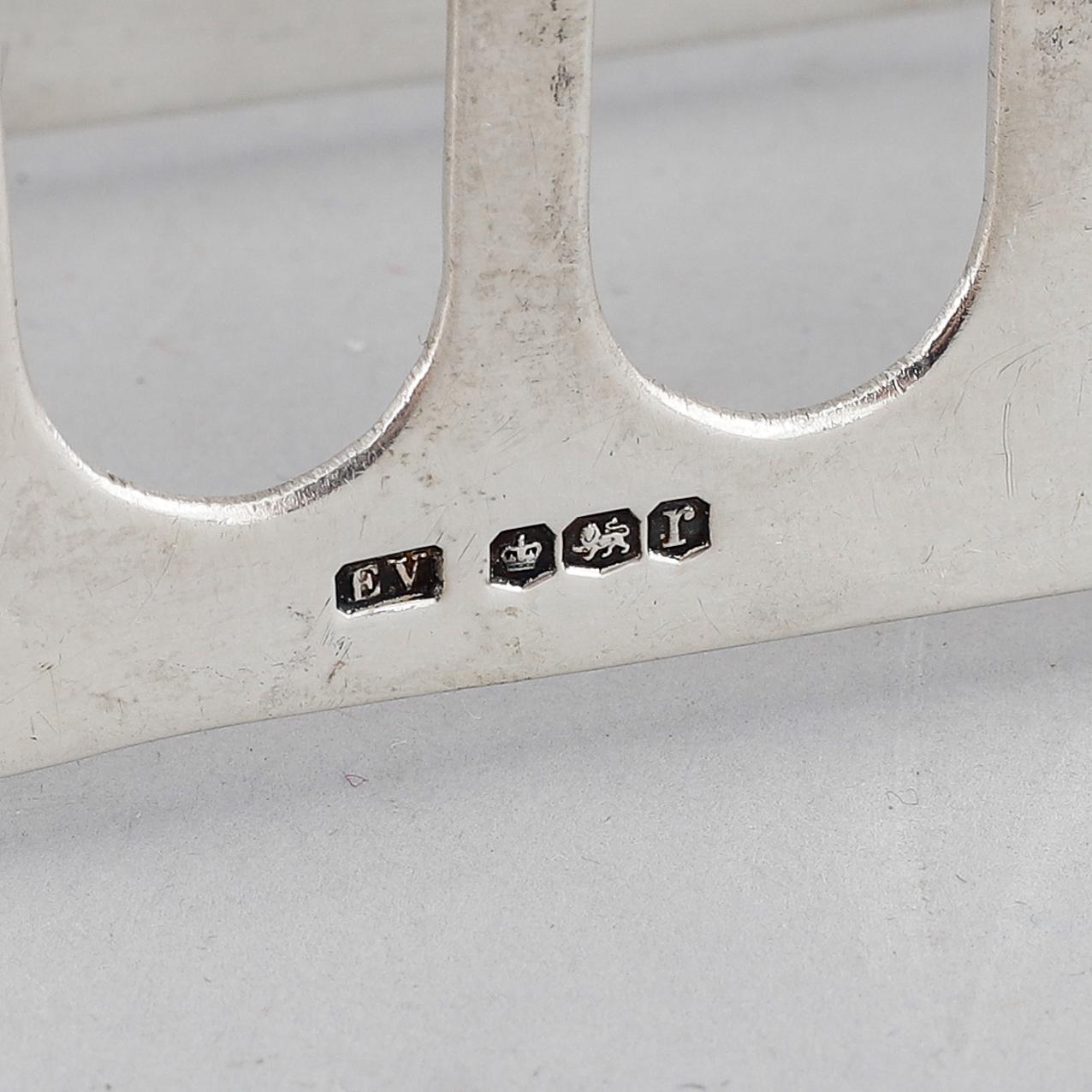 Emile Viner, toastrack, silver, Sheffield 1934.