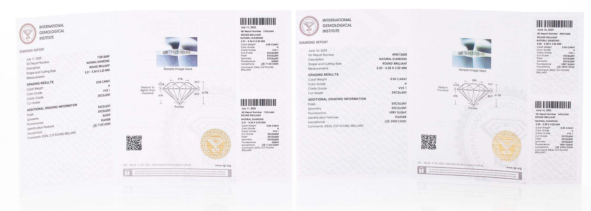 Korvakorut, 14K kultaa ja briljanttihiotut timantit.