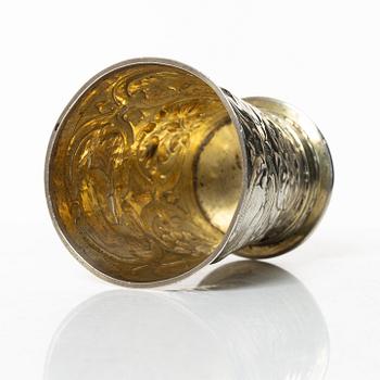 Christian Pichgiel, jaktbägare, silver, Danzig, omkring år 1700.