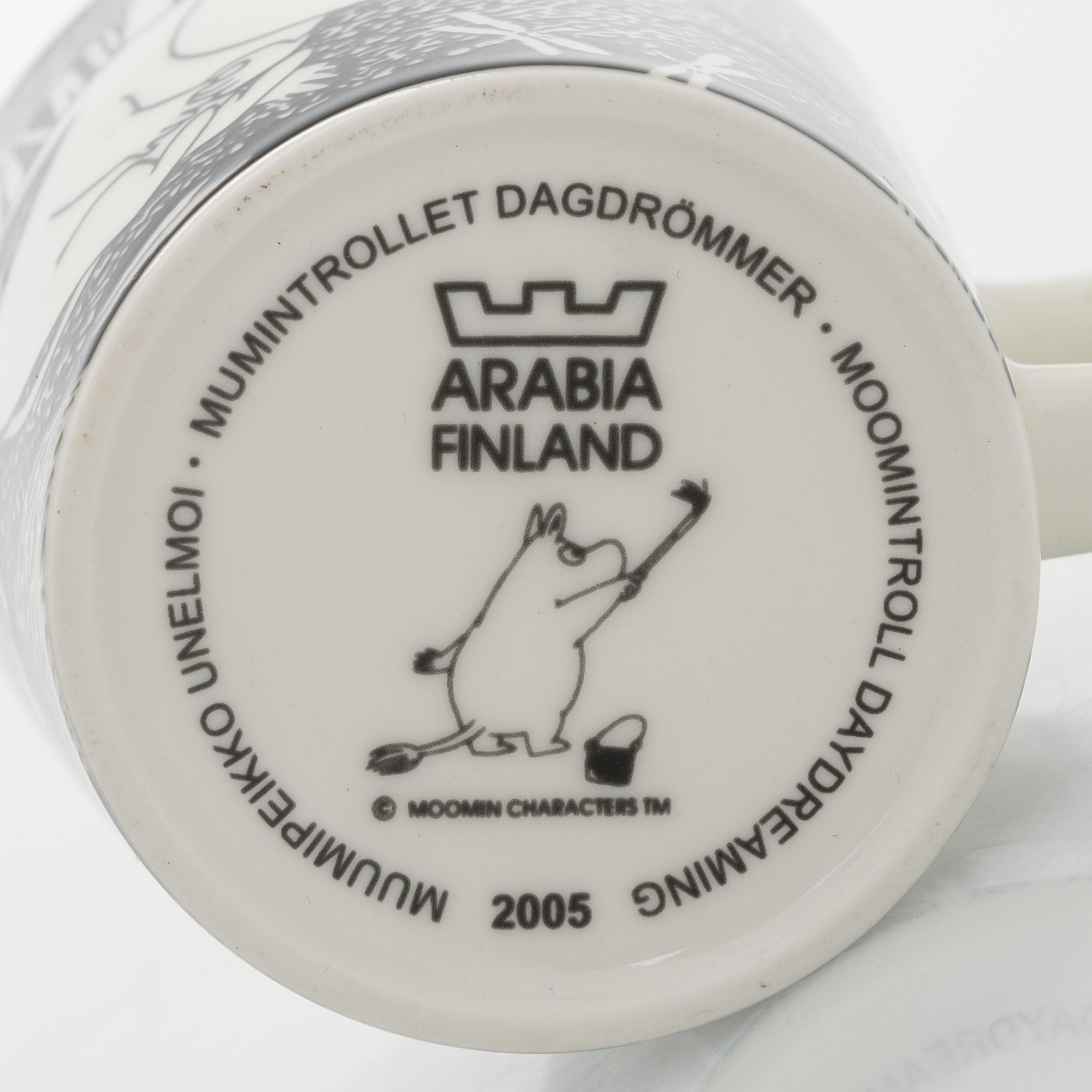 Muminmugg, "Mumintrollet dagdrömmer", porslin, Moomin Characters, Arabia 2005.