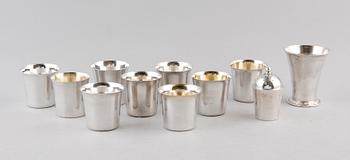 SAMLING SILVERFÖREMÅL, 11 del. Tot vikt ca 266 g.
