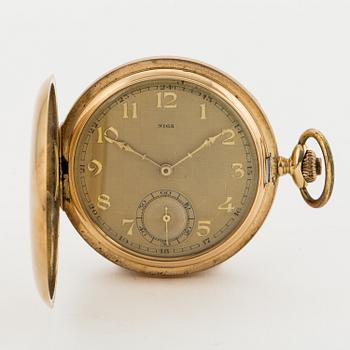 NIGA, pocket watch, 52 mm, hunter.