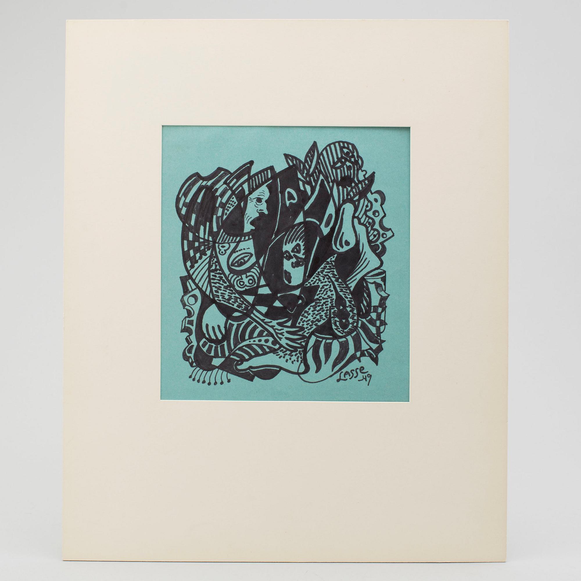 LARS ENGLUND, Ink drawing, signed and dated -49.