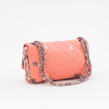 CHANEL, a pink quilted silk shoulder bag, "Flap bag".