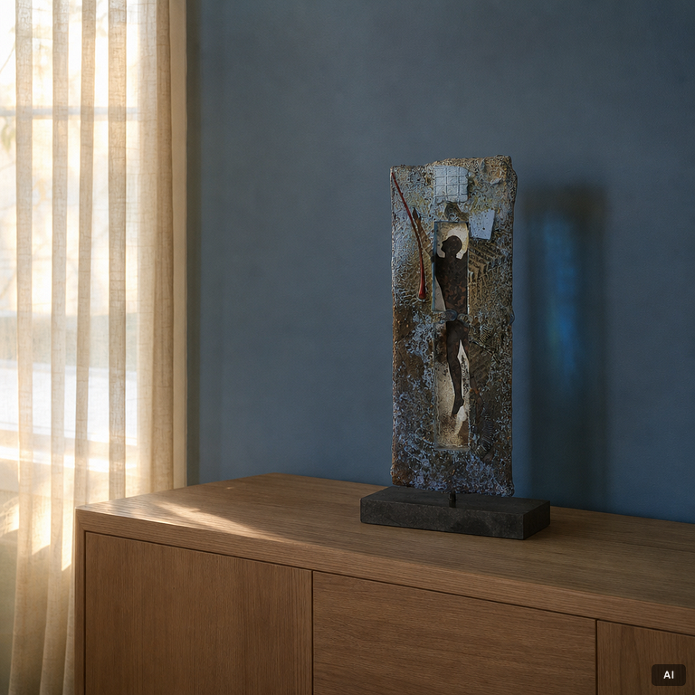Bertil Vallien, Sculpture, sand-cast glass, Kosta Boda, unique, 1991.