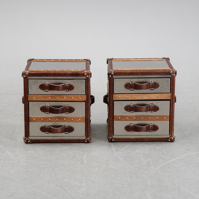 A pair of contemporary side tables.