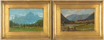 Enrico Felisari, Landscape Views, a pair.
