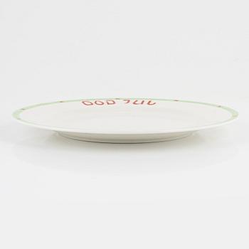 Twelve Christmas porcelain dinner plates, 'God Jul', Rörstrand.