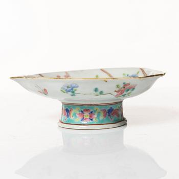 Three Chinese famille rose porcelain dishes, late Qing dynasty / around 1900.