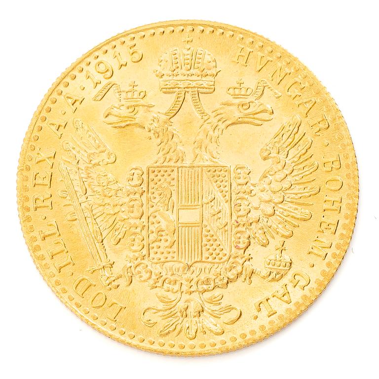 Guldmynt, Österrike-Ungern, Franz Joseph,  1 Ducat, 1915.