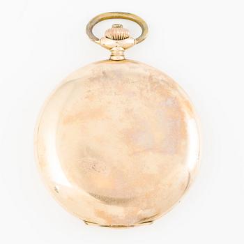 Pocket watch, hunter, 14K gold, 51 mm.