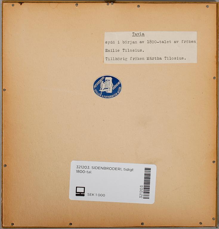 SIDENBRODERI, tidigt 1800-tal.