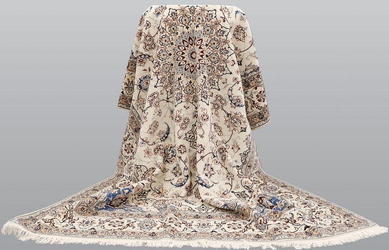 A carpet, Nain part silk so called 9 LAA, ca 368 x 259 cm.