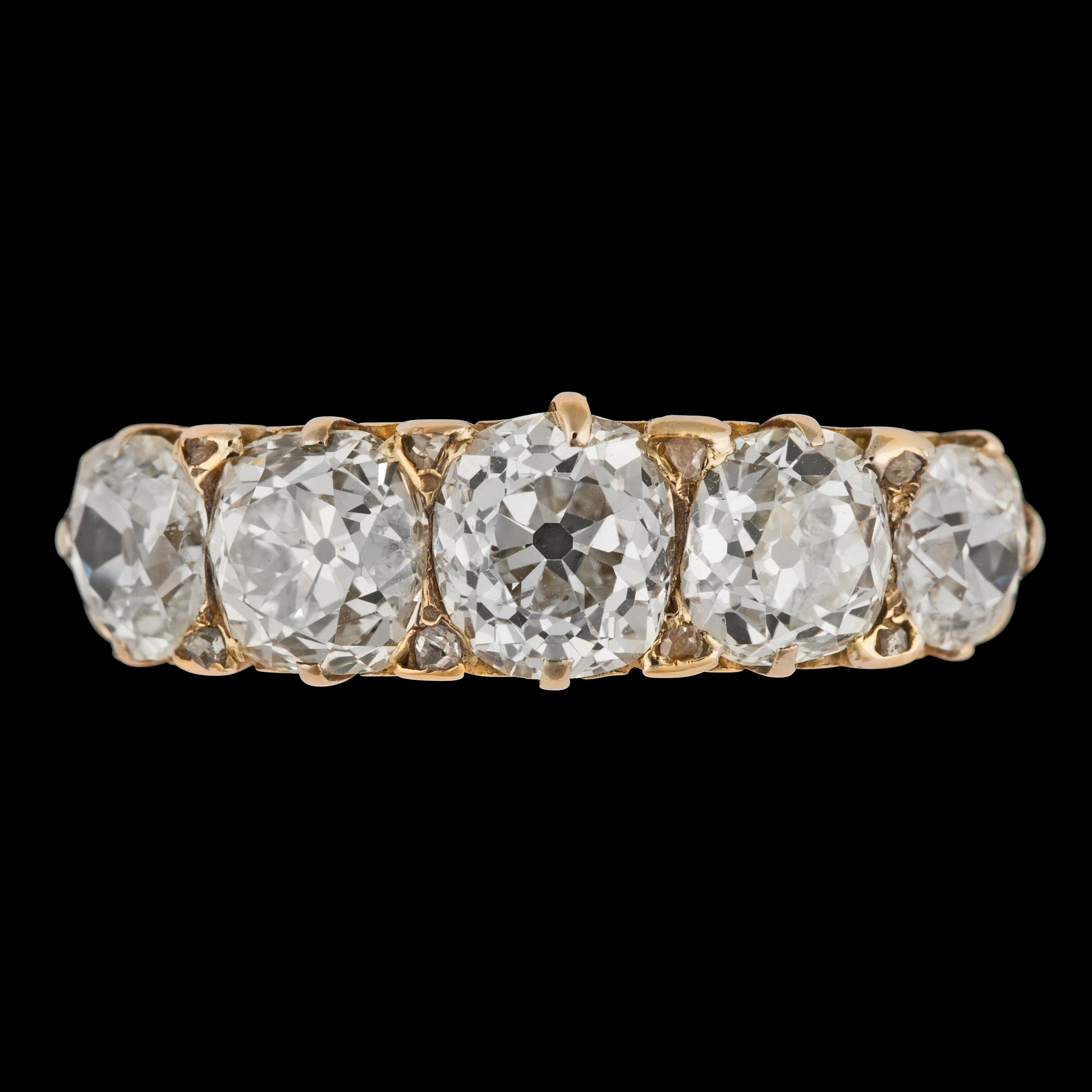 RING, antikslipade diamanter, tot. 3.50 ct.