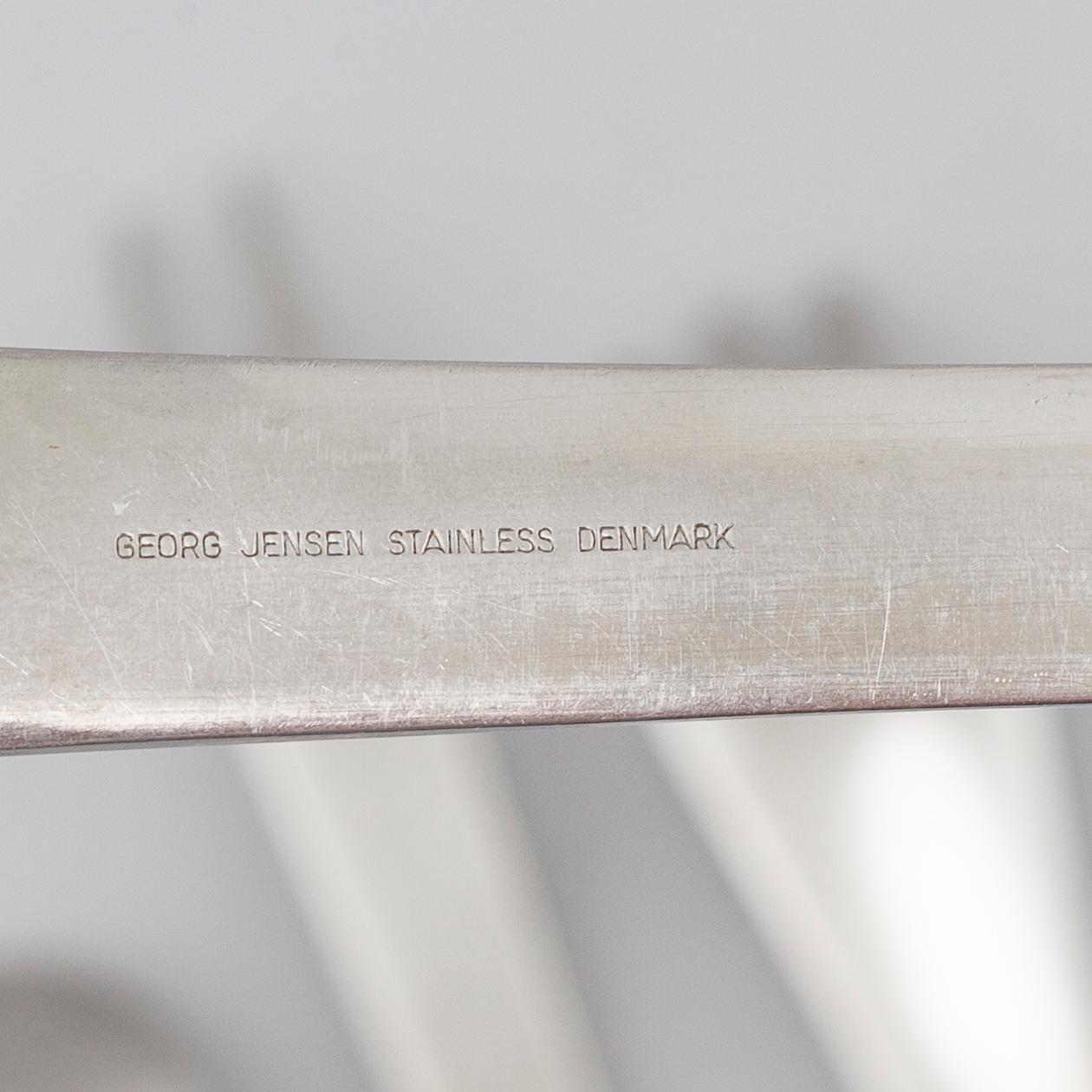 BESTICK, 35 delar, rostfritt stål, "Blå Haj", Svend Siune för Georg Jensen, 1900-talets andra hälft.