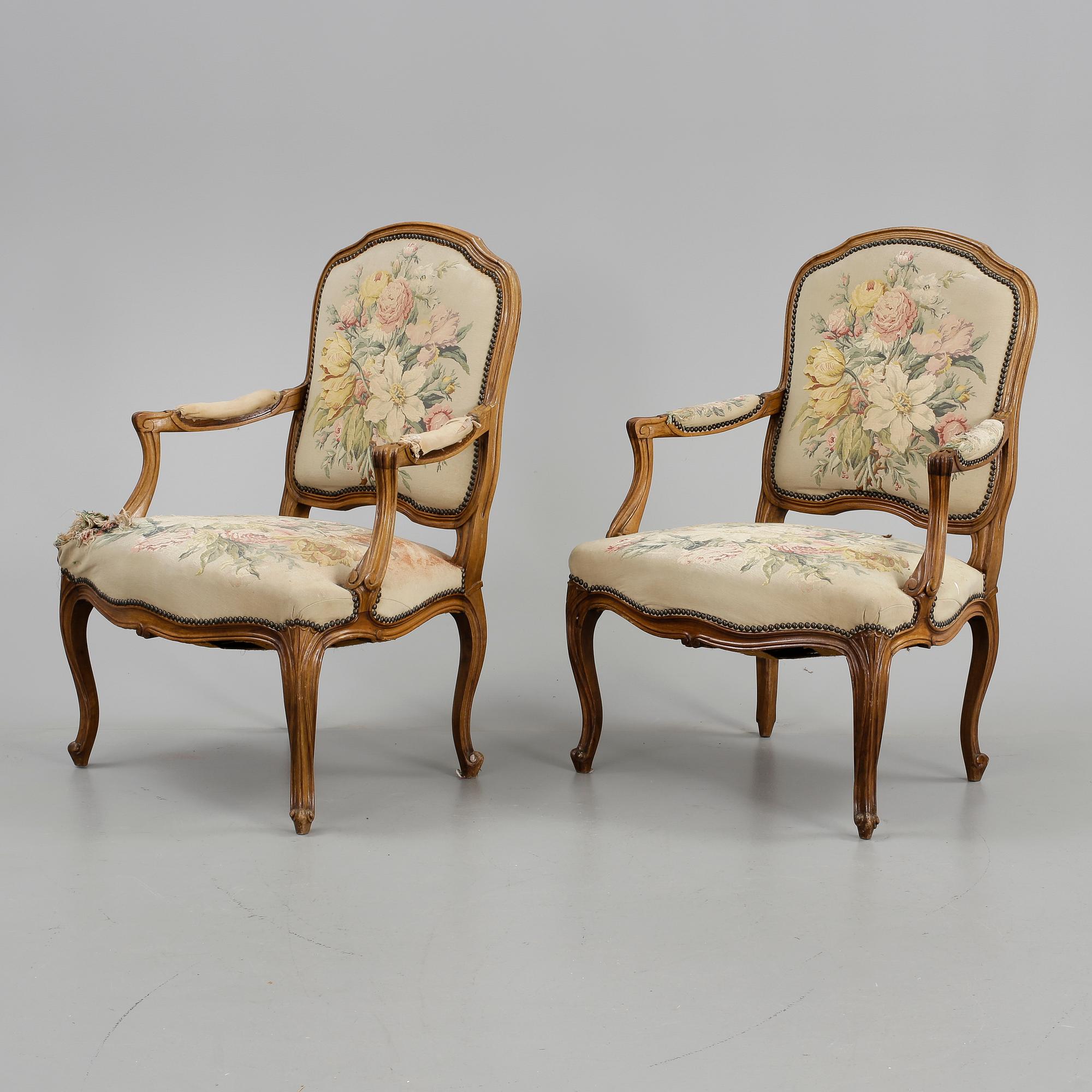 KARMSTOLAR, Louis XV, ett par, 1900-talets början.