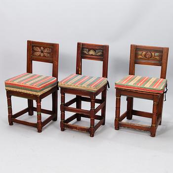 Six 18th/19th Century painted chairs.