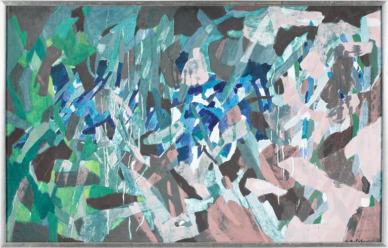 KARL AXEL PEHRSON. Akryl på duk uppfäst på pannå. Sign K.A. Pehrson o dat 1960.