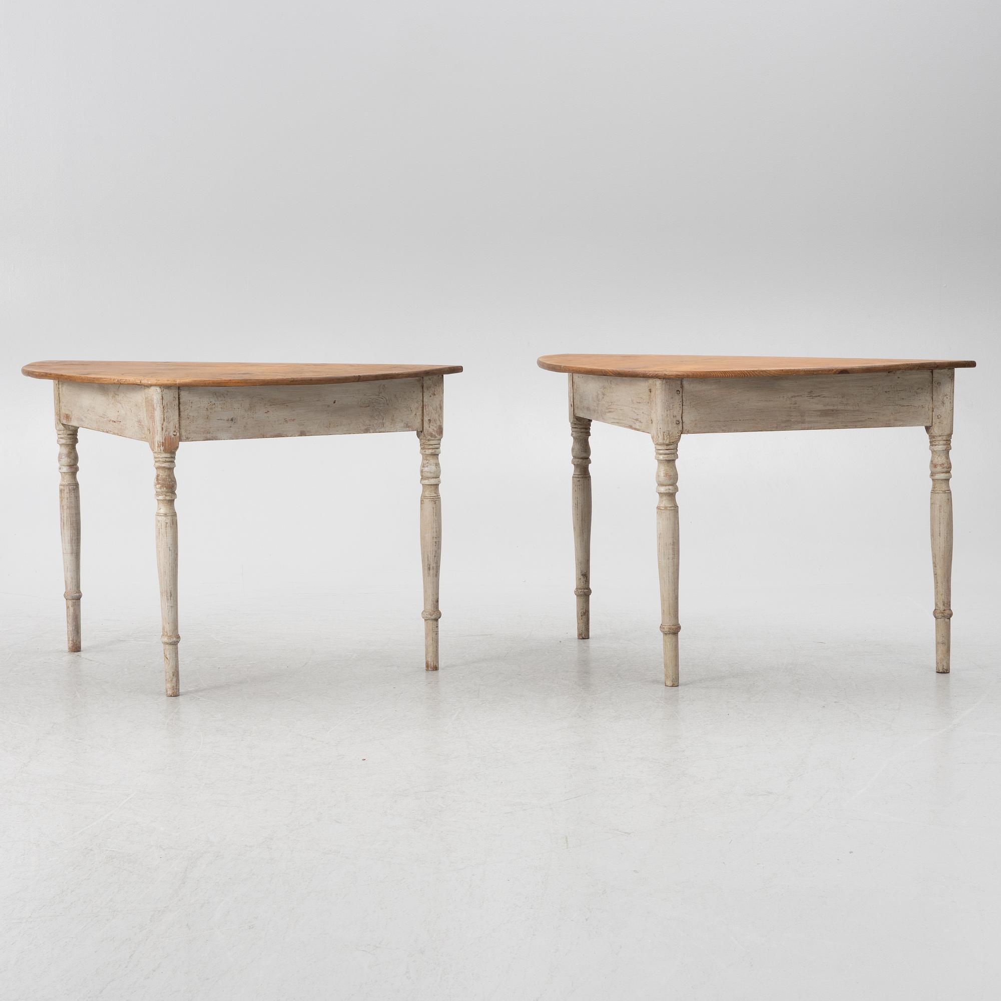 Väggbord, ett par, 1800-talets mitt.