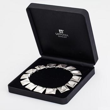 Björn Weckström, A sterling silver necklace "Planetoid valleys". Lapponia 2003.