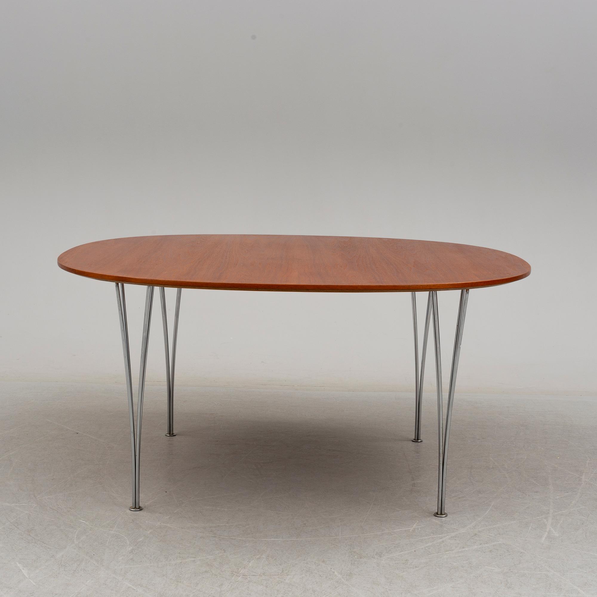 BRUNO MATHSSON / PIET HEIN, bord, "Supercirkel", 1900-talets andra hälft.