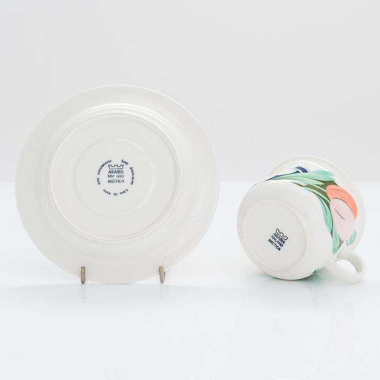 Inkeri Leivo and Dorrit von Fieandt, a 32-piece 'Arctica Poetica' porcelain tableware set, Arabia 1990s.