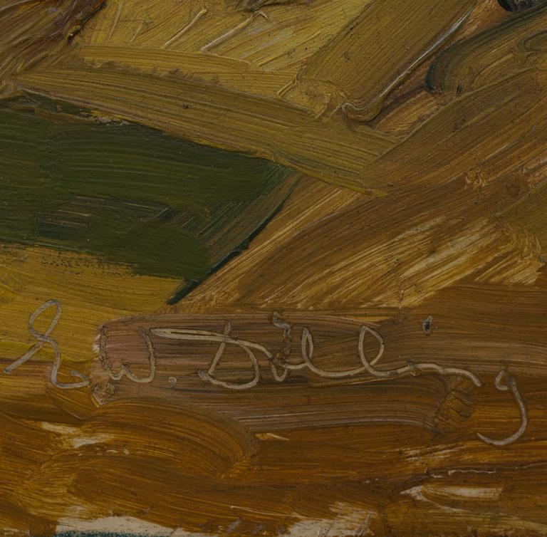 ERNST WILHELM DÖLLING, olja på pannå. Signerad. Daterad  a tergo 1926.
