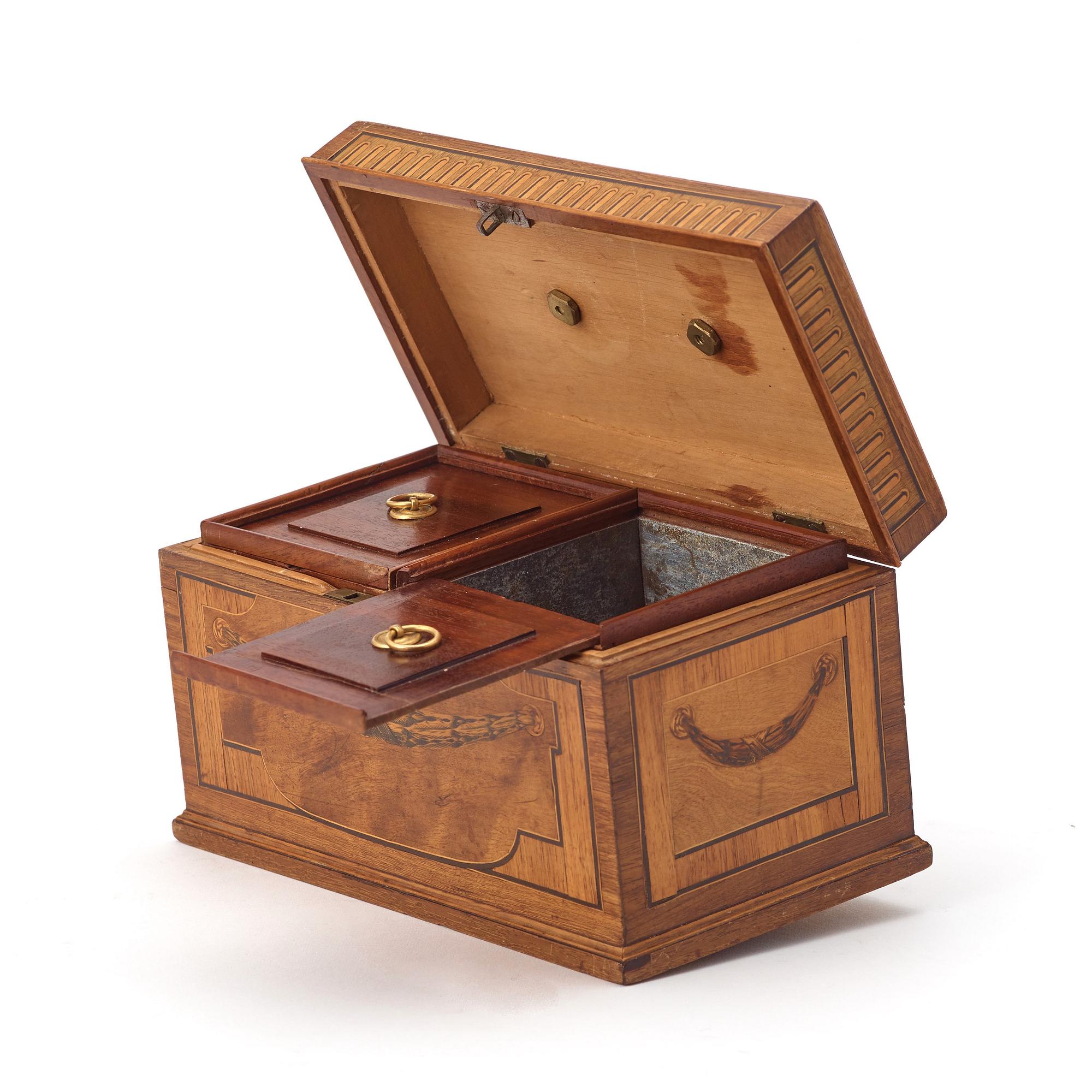 A Gustavian tea caddy by Georg Haupt (master 1770-84), not signed.