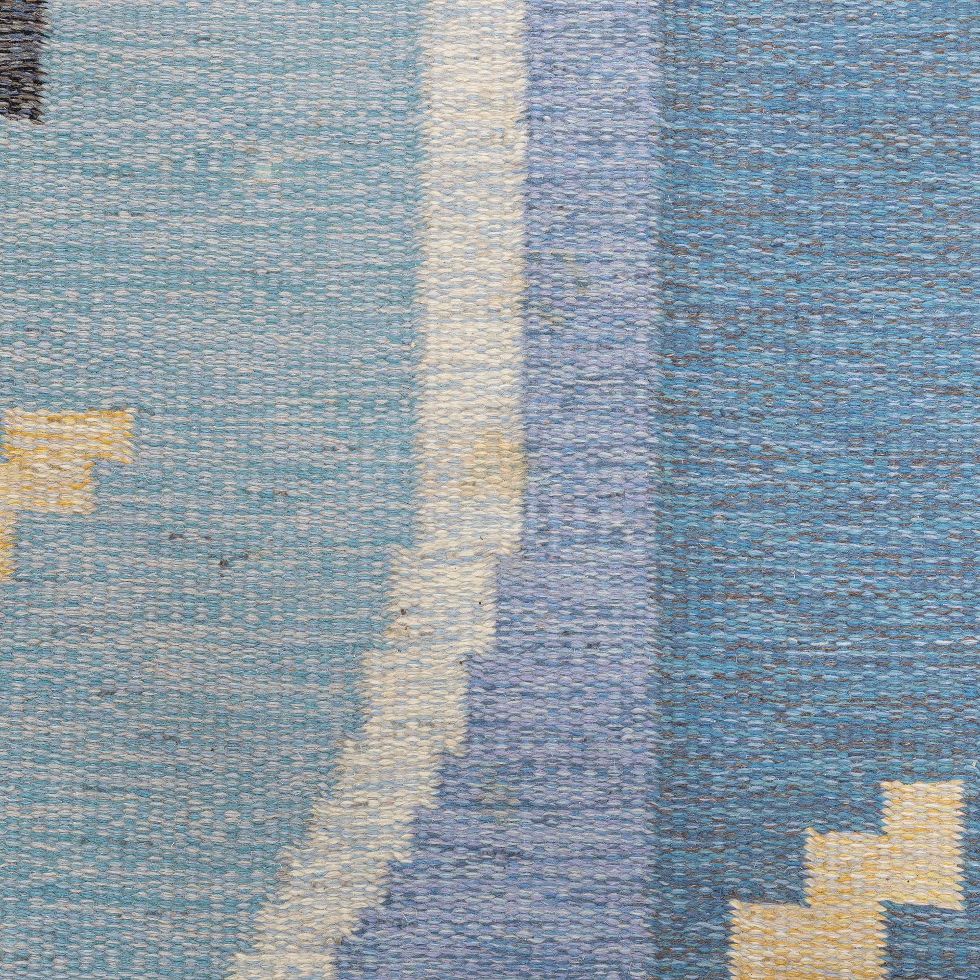 Ingegerd Silow, matta, rölakan, "Malmsjön", signerad, ca 278 x 199 cm.