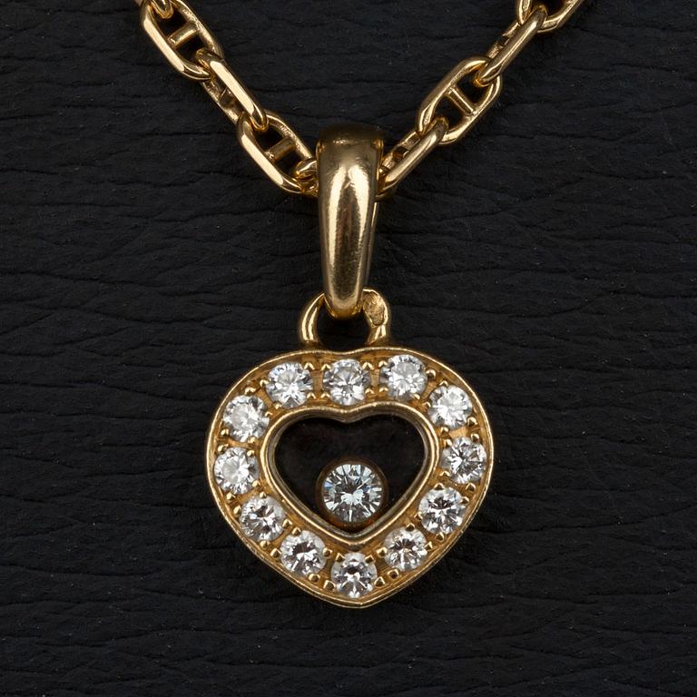 HALSSMYCKE, Chopard "Happy diamonds", 18K guld, diamanter tot 0,41 ct. Vikt 9,2 g.