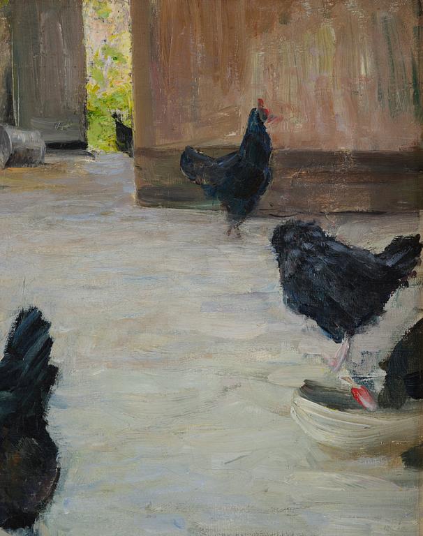Carl Trägårdh, Pecking chickens.