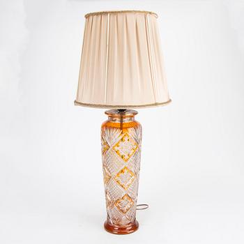 A possibly Bohemian cut glass table lamp first half of the 20th century.