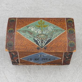 Box, folk art, dated 1863.
