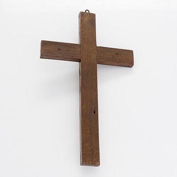 Krucifix, brons med rester av förgyllning, 1800-tal.
