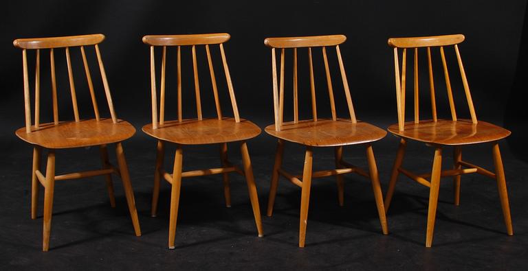 STOLAR, 4 st, "Fanett", Ilmari Tapiovaara Edsbyverken. Formgivna 1949.