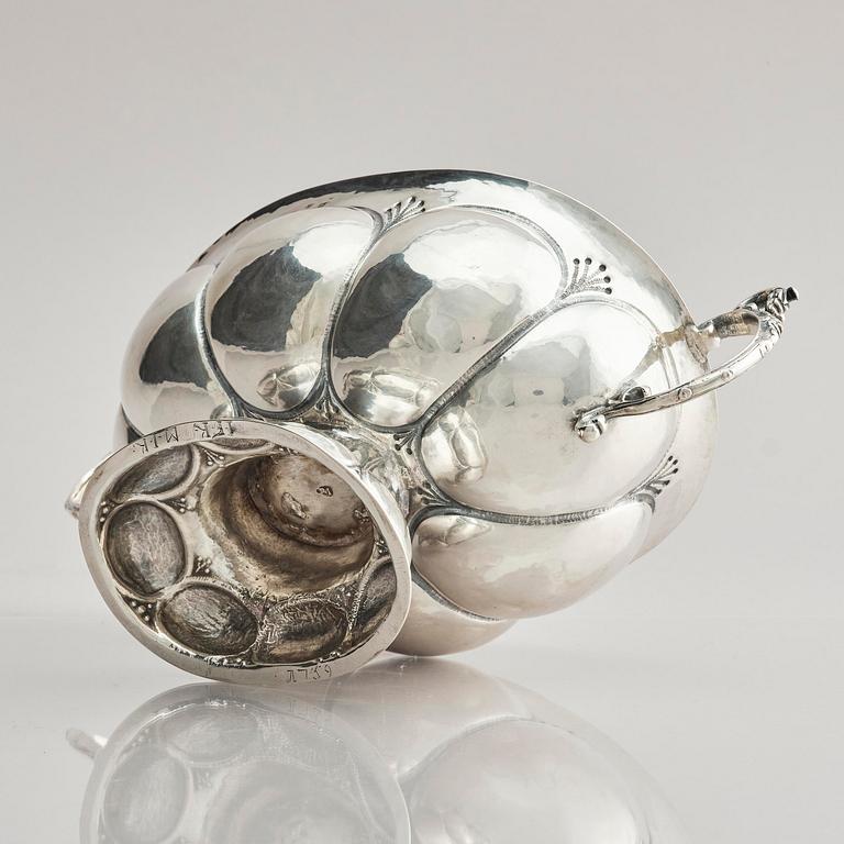 A German early 18th century silver bowl on foot, mark of Peter Cornelis Mol, Emden.