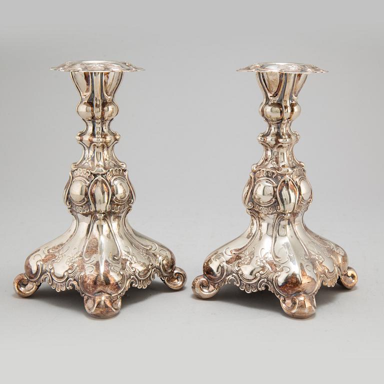 A pair of silver candlesticks from GAB, Stockholm, 1949.