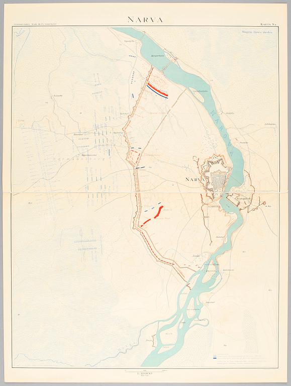 KARTOR OCH PLANSCHER I MAPP, bla "Karl XII på slagfältet", Norstedt & Söner, Stockholm 1918.
