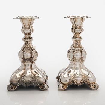 A pair of silver candlesticks, GAB Sweden 1950.