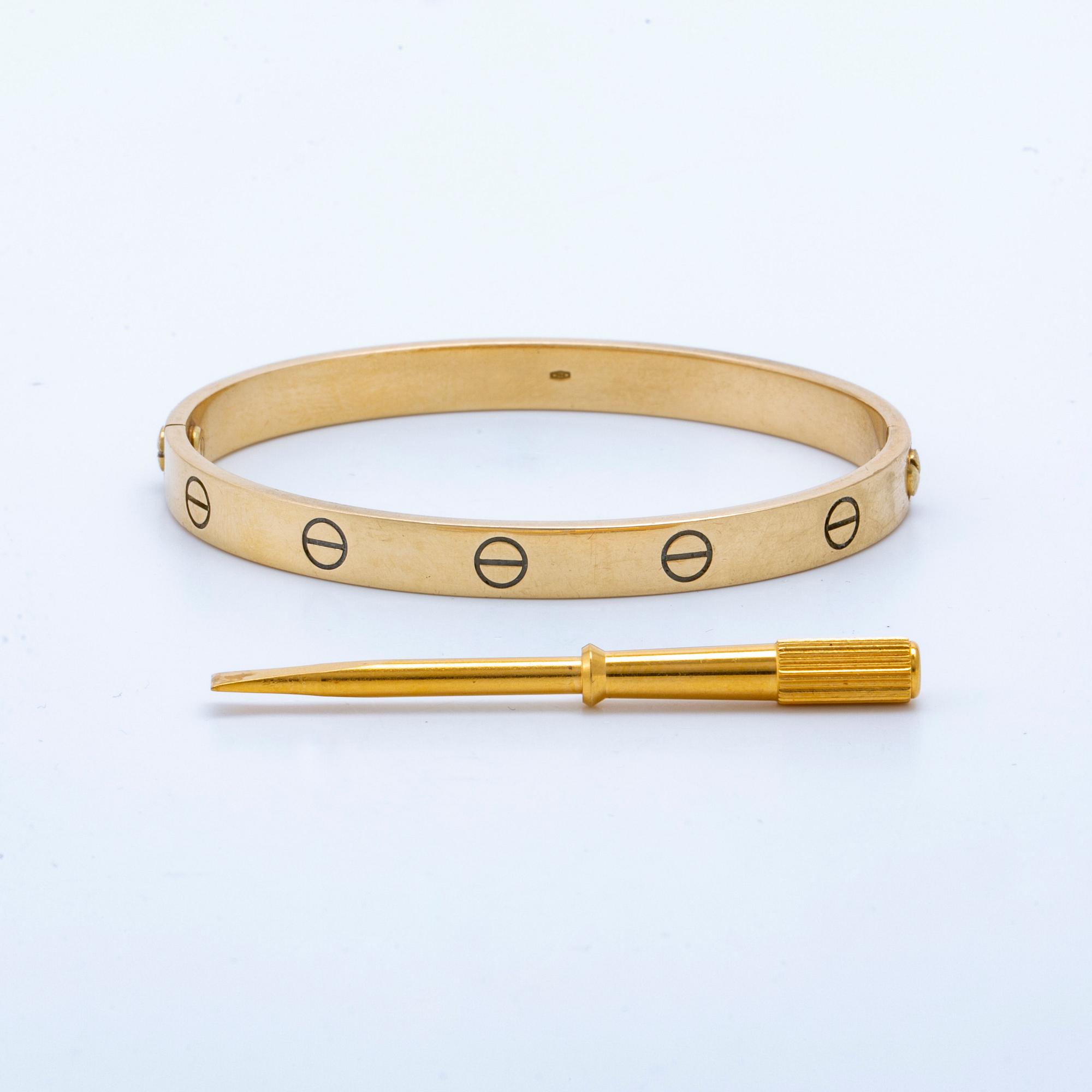Cartier "Love" bracelet 18K gold, purchased year 2000.