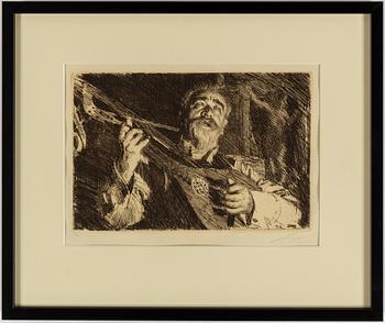 ANDERS ZORN, etsning, 1918, signerad.