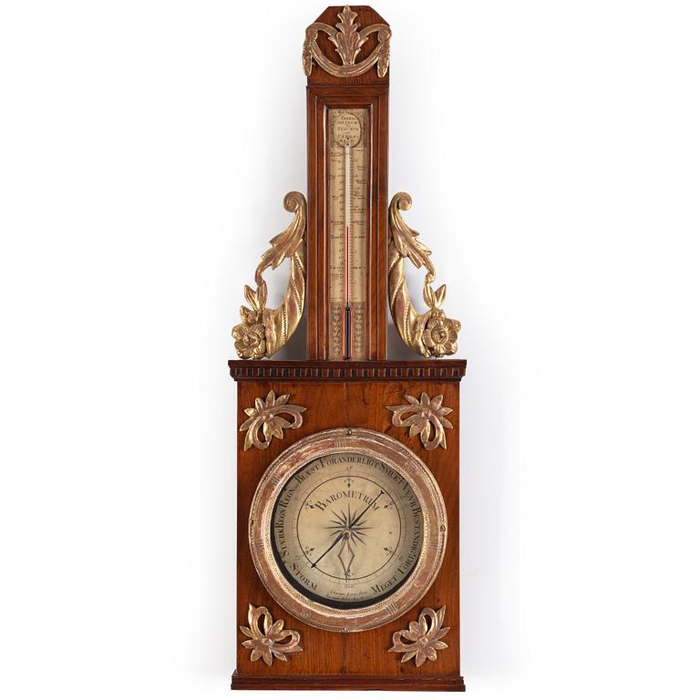 A late Gustavian Barometer from around the year 1800 by Iohannes Lerra.