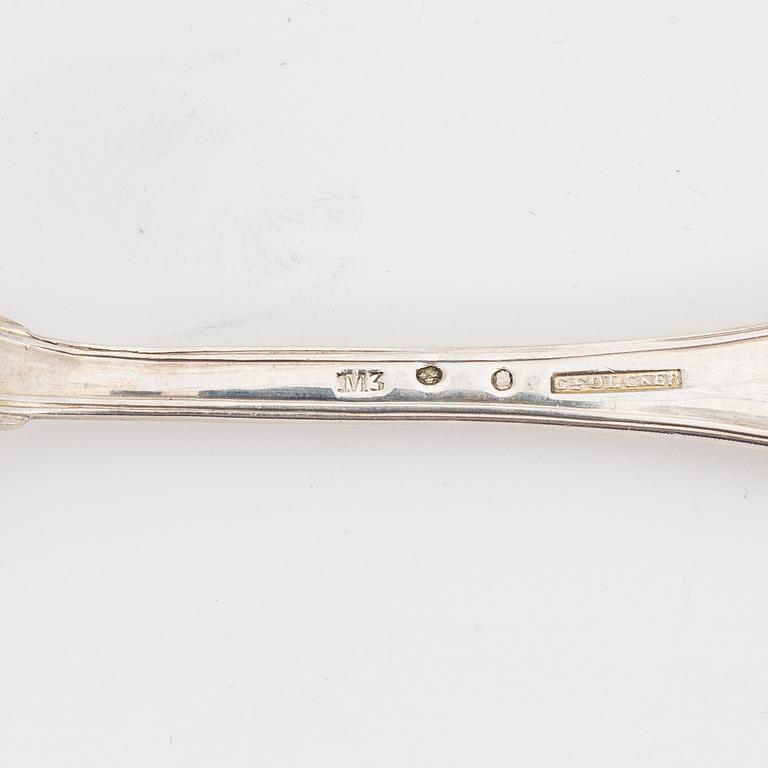 Gustaf Folcker, gafflar, 6 st, silver, Stockholm 1818.